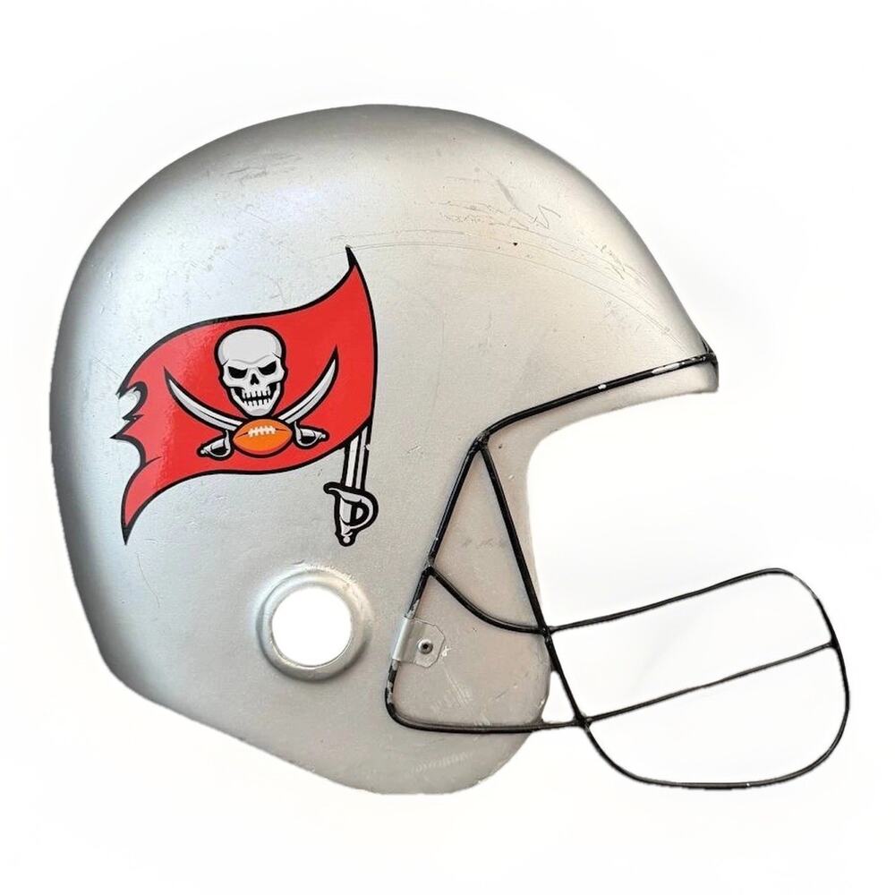 Tampa Bay Buccaneers Mini Football Helmet Silver w/ Facemask Used